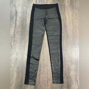 ZARA Faux Leather Front Black Leggings